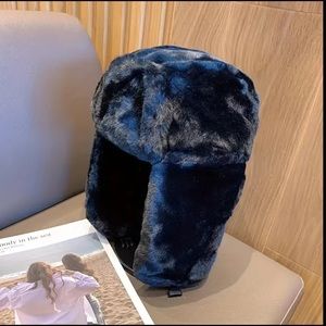 Black Retro Velvet Versatile Coldproof Winter Trapper Hat With Ear Protection